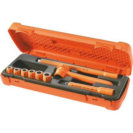 Facom J.400AVSE Hylsnyckelsats 3/8", 9 delar, Handverktyg