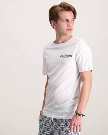 Jack & Jones JPRBLAOSCAR SS TEE FST JNR Hvid T-shirts Dreng - Kids Brand Store