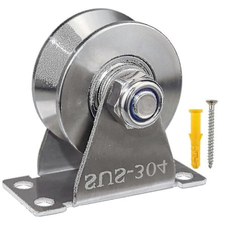 Spårhjul Trissa Rostfritt Stål Trissblock Supertyst Enkelt Trissblock För Iding Grind Och Vajer Avtagbart Duplexlager Med Fäste