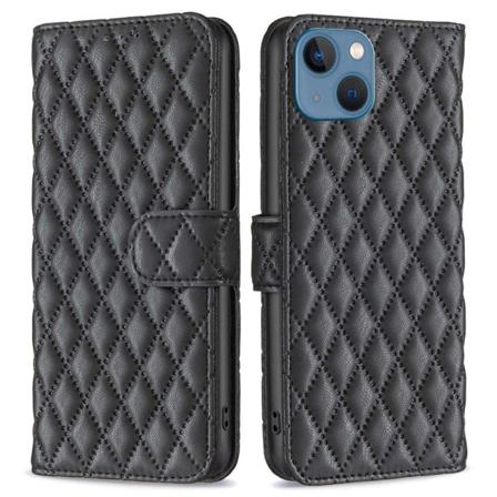 Matt iPhone 13 fodral med rombmönster - Svart Svart