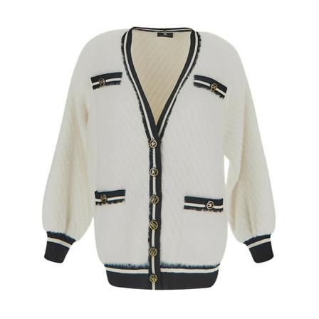 Elisabetta Franchi Soft Vest , Wit , Dames , Maat: M Vesten