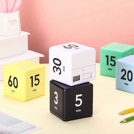 2 stk Terning Timere Gravity Sensor Flip Timer Køkken Timer Til Tidsstyring Og Nedtælling 1-3-5-10 (forvirrende)