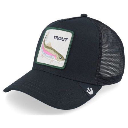 Goorin Bros. - Svart trucker Keps - The Trout Fish Global Core Black A-Frame Trucker @ Hatstore