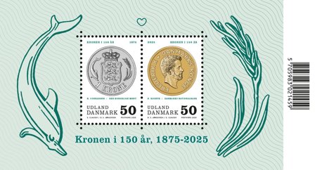 Danmark - Kronen i 150 år - Postfrisk miniark