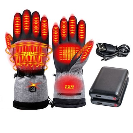 Ladattavat lämmitettävät käsineet 2x 5000mAh akuilla - Sähkölämmitteiset käsineet talven ulkoiluun
