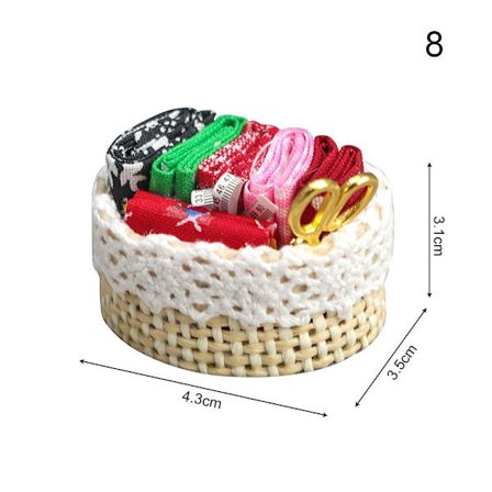 Tebord dockhus symaskin av trä 8 8