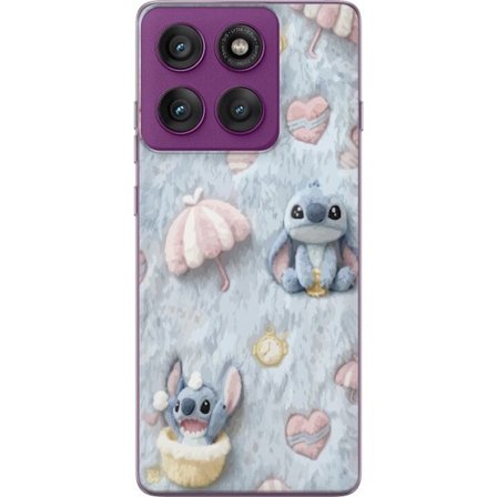 Yhteensopiva Puhelinkuori Motorola Edge 60 Pro Pisto kuvioita sydämillä, sateenvarjoilla ja pastellin värisellä pehmeällä taustalla