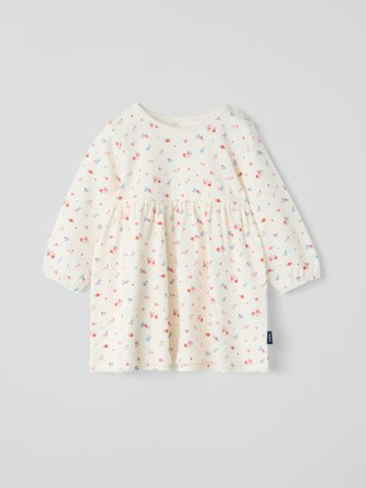 Blomstrete kjole - 62 - barneklær - beige - Polarn O. Pyret