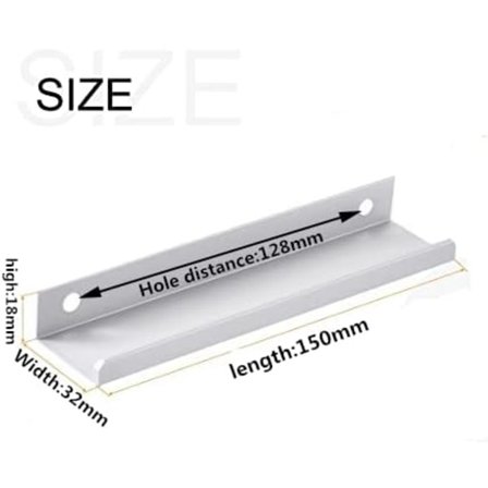 (Vit) Pack med 10 svarta handtag - Osynliga svarta möbelhandtag