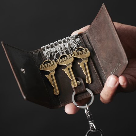 Montreal Brown RFID Leather Key Holder for Men - Wallets