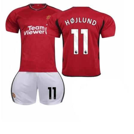 Manchester United Hjemmefotballdrakt Barn Voksen Jersey Nummer 11 Hoylen 23-24 shirt and short #24