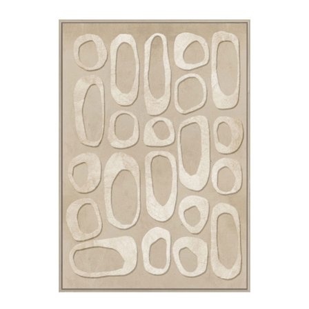 Dekorativt lærredskunst 60x90cm – Beige, MDF-ramme