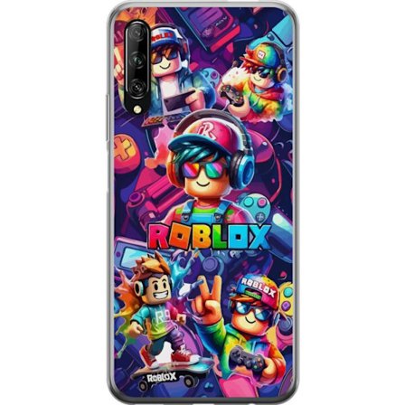 Yhteensopiva Puhelinkuori Huawei Huawei P smart Pro 2019 Värikäs Roblox-peliryhmä kuulokkeilla, ohjaimilla ja neonväreillä, täydellinen lapsille