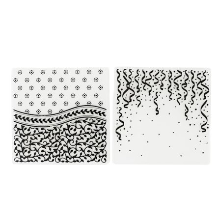 2st 15.1x15.1cm Präglingsmappar Plast Schabloner DIY Papper Hantverk Textur Dekorativ
