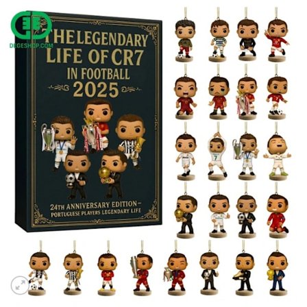 Julekalender, Cristiano Ronaldo Juletræsdekoration Akrylvedhæng, Juledekorationer, julekalender Cristia,ta