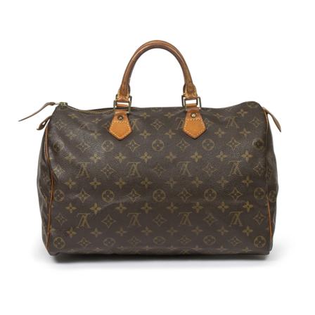 Louis Vuitton Vintage, Pre-owned Speedy 35 Monogram Handbag Bruin, Heren, Maat:ONE Size