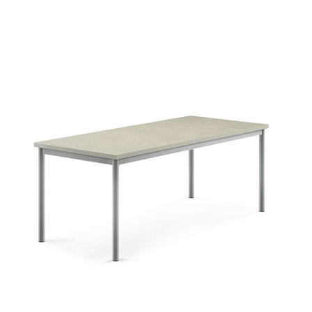 Tisch SONITUS, 1600x700x600 mm, Linoleum grau, alugrau