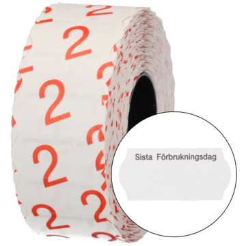 ETIKETTE 26X12 HVIT G2 * vare