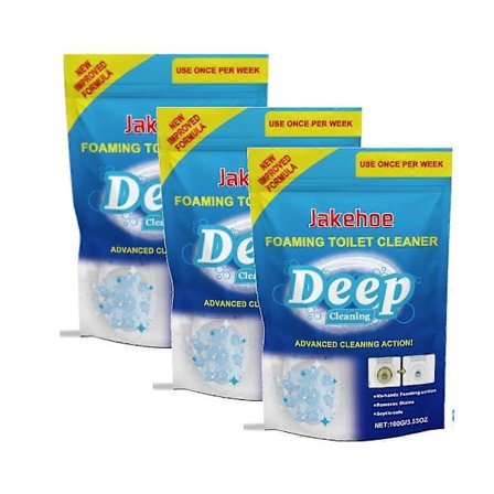 1-3X Kraftig Skum Toiletrengøring Dekontaminerer, Deodoriserer Fjerner Genstridige Pletter | Miljøvenligt 100g Badeværelsesskål Rengøringspulver