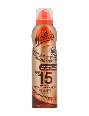 Malibu Malibu 175Ml Spf 15 Continuous Tanning Oil Coconut Spray - Nude - 175 ML
