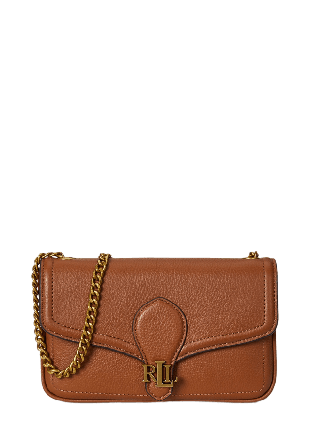 Lauren Ralph Pebbled Leather Bradley Crossbody Wallet Handväskor Dam Brun ONESIZE