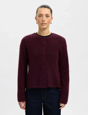 Selected Slflulu New Ls Knit Cardigan Noos - Red - XS