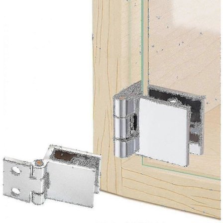 4 stk. glasklips til glasdør, hængsel til køkkenskabslåge i glas, udstillingsvindue, brusebad, rustfrit stålbøjle til skabslågeåbning An[HK]