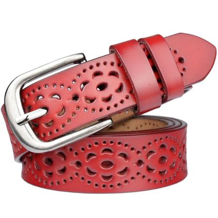 Damkorsband i Äkta Läder för Jeans och Byxor red
