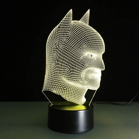 IC Batman 3D-lampa Nattlampa 7 färger USB-kabel Smart Touch-knapp LED-bordslampa för barn
