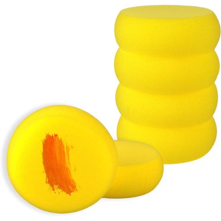 6 stk. runde malesvamper, 7,5 cm keramikk malesvamper gule myke kunstnersvamper akvarellsvamper håndverksleire svamp for keramikkunst