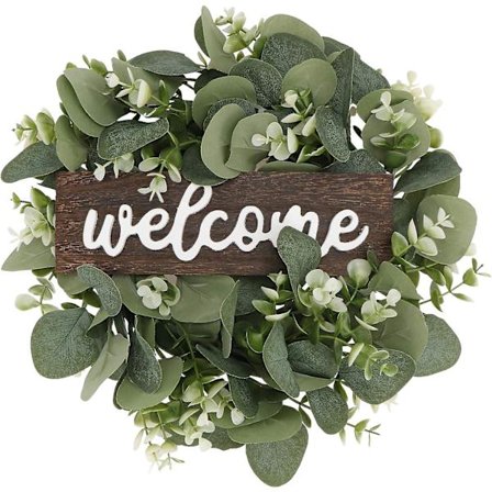Kunstig Eucalyptus Krans Blade Girlande Velkomstskilt Dør Krans Velkomst Dørskilt Væg Krans Til Stue Væg Dekoration