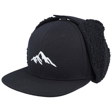 Wild Spirit - Svart earflap Keps - Mountain 3d White/Black Earflap Snapback Ear Flap @ Hatstore