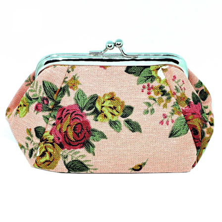Rosa Blommig - Portmonnä [Medium]