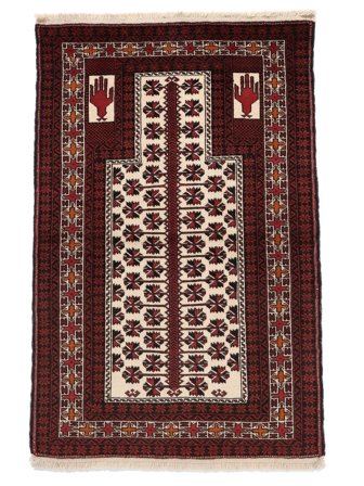 Belutsch Teppich Orientalischer Schwarz/Dunkelrot (Wolle, Persien/Iran)