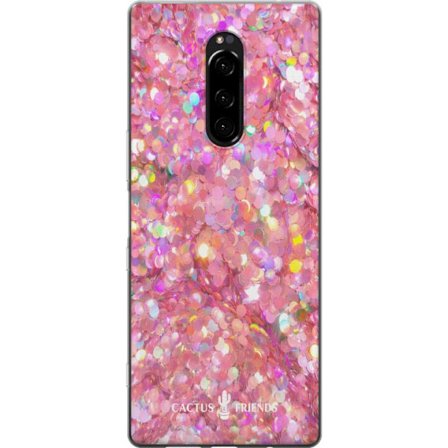 Yhteensopiva Puhelinkuori Sony Sony Xperia 1 Cactus and Friends – PinkGlitter