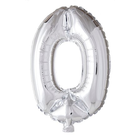 Folieballong 102cm Siffra 0 Silver