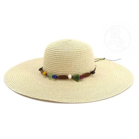 Dame Floppy Hat med Bred Skygge Sløjfe Halm Hat Sammenfoldelig Rulle Solhat