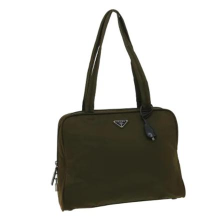 Prada Vintage, Pre-owned Tote Bags Groen, Dames, Maat:ONE Size,nylon