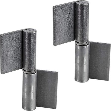 Svejsede dørhængsler - metal - højde 82 mm robuste hængsler til trædøre og maskiner 2 stk.