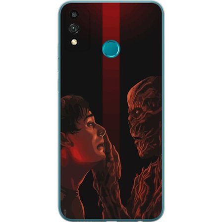 Yhteensopiva Puhelinkuori Honor Honor 9X Lite Pimeä fantasian kuva, jossa korostuu ihmisen ja hirviön kohtaaminen vahvalla draamalla ja psykologisel