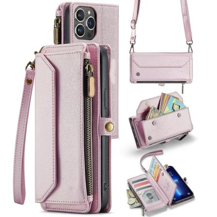 För Samsung Galaxy S24 Ultra Case Plånbok, magnetisk stängning 360 Fullt stötsäkert skydd Drop Absorption Heavy Duty case pink