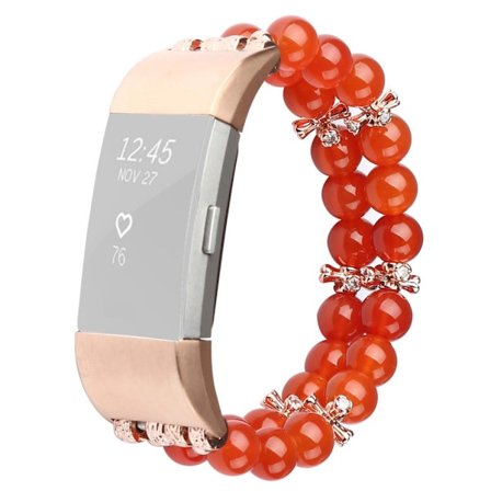 Fitbit Charge 4 / 3 tvåradigt agatliknande klockarmband - Orange