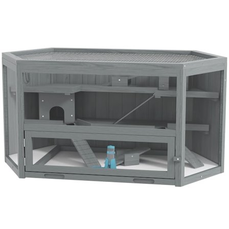 Rootz 3 -nivå hamsterbur - Small Animal Home - Multi -N -Tier -kapsling - Optimal ventilation - 115 cm x 60 cm x 55 cm