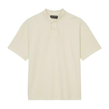 Marc O'Polo Short-sleeved relaxed polo shirt in piqu fabric Hvid, Herre