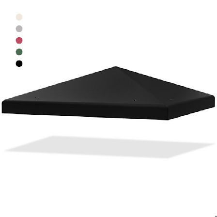 COSTWAY Ersättningstak 3 x 3 M Solskydd, Polyesterduk för Paviljong, för Trädgård, Strand, Park, Svart
