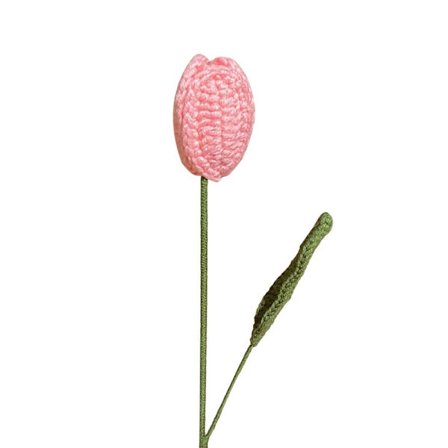 Håndstrikket Tulipan Blomst Tulipan Flettet Blomst PINK