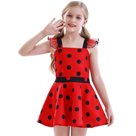 Jenter Polka Dots Ladybug Dress Up kostyme