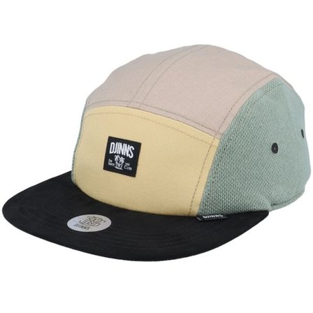Djinns - Multi 5panel Keps - Flat Cap Mix Fabrics Multi Khaki 5-Panel @ Hatstore