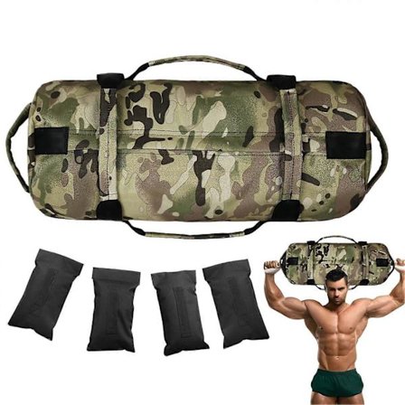 Träningssandväska | Justerbar sandväska för styrketräning, sandväska med handtag. Mörkgrön