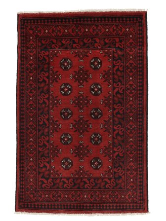 Tapis Afghan Fine 99X153 Noir/Rouge Foncé (Laine, Afghanistan)
